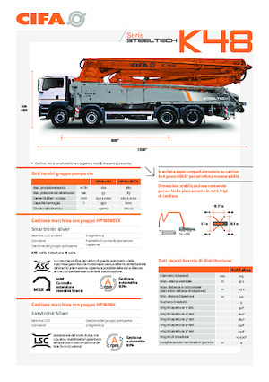 Pompes à béton montées sur camion CIFA K48
