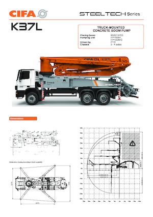 Pompes à béton montées sur camion CIFA K37L