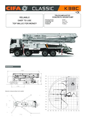 Pompes à béton montées sur camion CIFA K38C