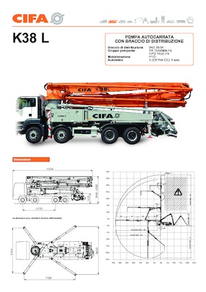 Pompes à béton montées sur camion CIFA K38L