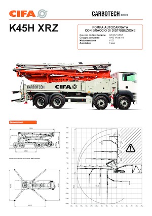 Pompes à béton montées sur camion CIFA K45H