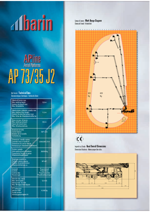 Nacelles à bras articulés montées sur remorque Barin AP 73/35 J2
