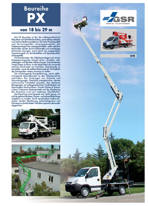 Nacelles à bras articulés montées sur remorque GSR E 180 PX Basic