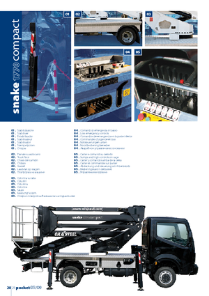 Nacelles à bras articulés montées sur remorque Oil & Steel Snake 1770 Compact RE