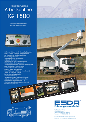 Nacelles à bras articulés montées sur remorque Esda TG 1800