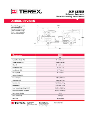 Nacelles télescopiques sur camion Terex SCM55