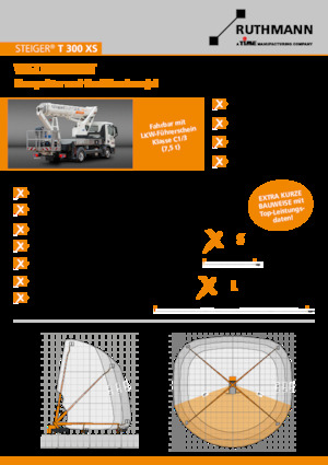 Nacelles télescopiques sur camion Ruthmann STEIGER T 300 XS