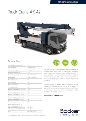 Grues télescopiques  monté sur camion Böcker AK 42