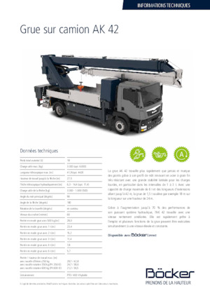 Grues télescopiques  monté sur camion Böcker AK 42