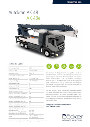 Grues télescopiques  monté sur camion Böcker AK 48