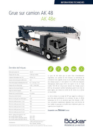 Grues télescopiques  monté sur camion Böcker AK 48