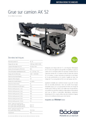 Grues télescopiques  monté sur camion Böcker AK 52