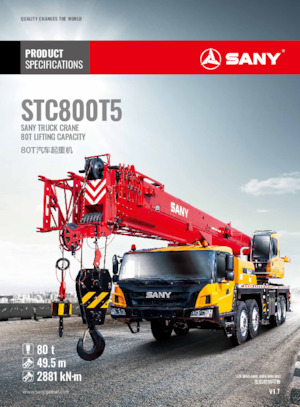 Grues télescopiques  monté sur camion Sany STC800T5