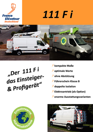 Nacelles télescopiques sur camion France Elévateur 111 F i