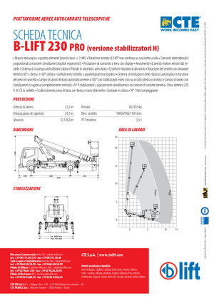 Nacelles télescopiques sur camion CTE B-Lift 230 Pro-H