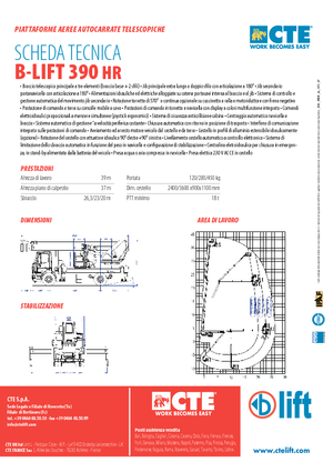Nacelles télescopiques sur camion CTE B-Lift 390 HR