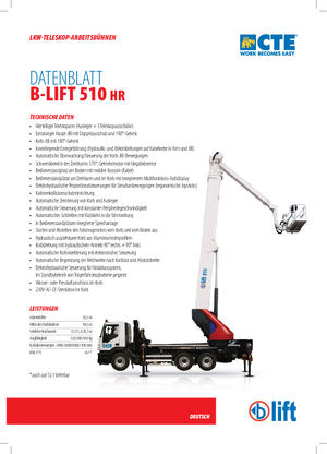 Nacelles télescopiques sur camion CTE B-Lift 510 HR