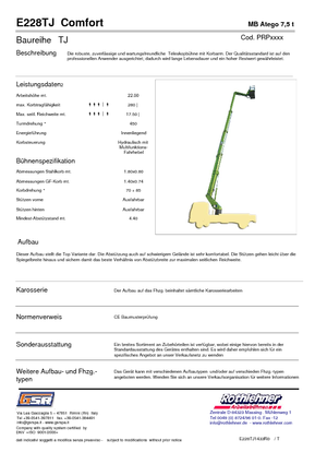 Nacelles télescopiques sur camion GSR E228TJ Comfort