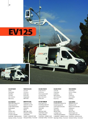 Nacelles télescopiques sur camion Easy Lift EV125 
