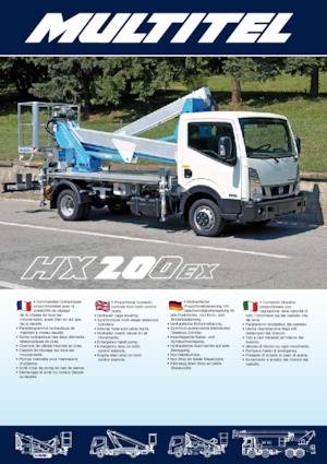 Nacelles à bras articulés montées sur remorque Multitel HX 200 EX