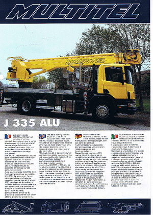 Nacelles télescopiques sur camion Multitel J 335 Alu