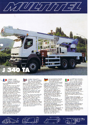 Nacelles télescopiques sur camion Multitel J 340 TA