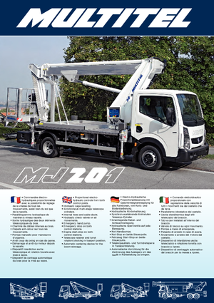 Nacelles télescopiques sur camion Multitel MJ 201