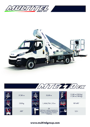 Nacelles télescopiques sur camion Multitel MTE 270 EX