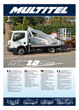 Nacelles à bras articulés montées sur remorque Multitel MX 200 DS