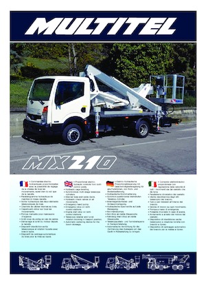 Nacelles à bras articulés montées sur remorque Multitel MX 210