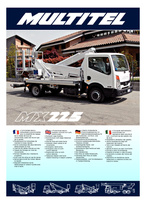 Nacelles télescopiques sur camion Multitel MX 225