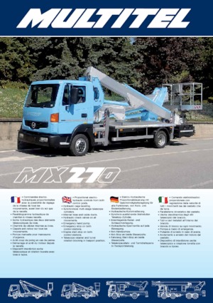 Nacelles télescopiques sur camion Multitel MX 270