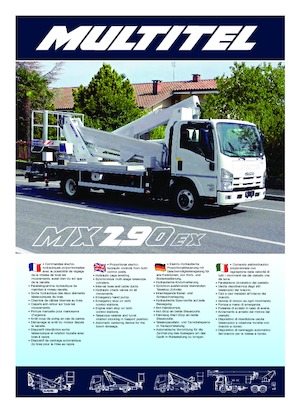 Nacelles à bras articulés montées sur remorque Multitel MX 290 EX 6ton