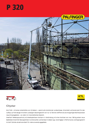 Nacelles télescopiques sur camion Palfinger P 320