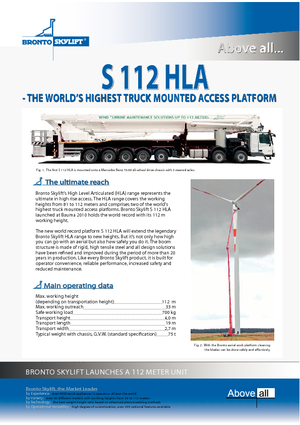 Nacelles télescopiques sur camion Bronto Skylift S 112 HLA