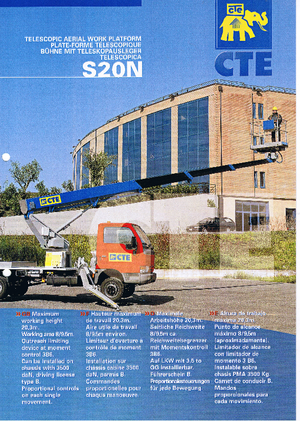 Nacelles télescopiques sur camion CTE S 20 N