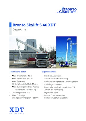 Nacelles télescopiques sur camion Bronto Skylift S 46 XDT