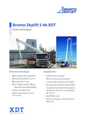 Nacelles télescopiques sur camion Bronto Skylift S 46 XDT