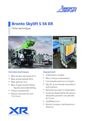 Nacelles télescopiques sur camion Bronto Skylift S 56 XR