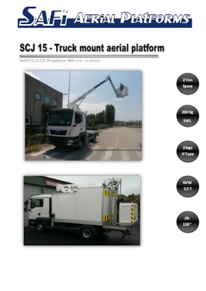 Nacelles télescopiques sur camion Safi SCJ 15