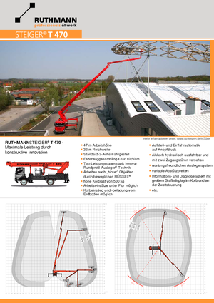 Nacelles télescopiques sur camion Ruthmann T 470