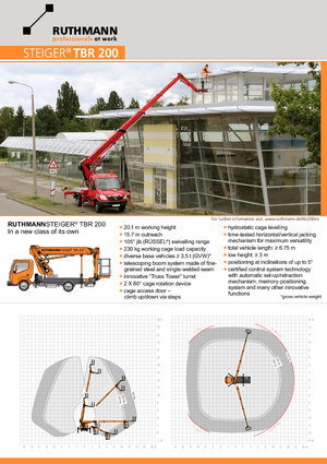 Nacelles télescopiques sur camion Ruthmann TBR 200
