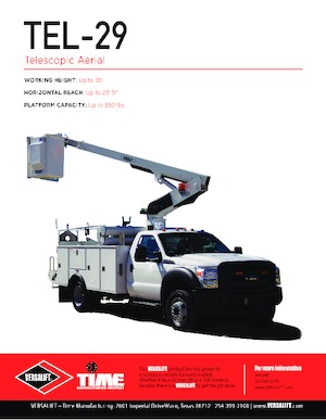 Nacelles télescopiques sur camion Versalift TEL-29-N