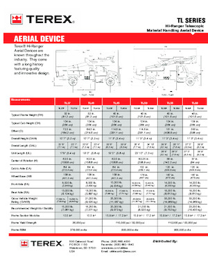 Nacelles télescopiques sur camion Terex TL60M