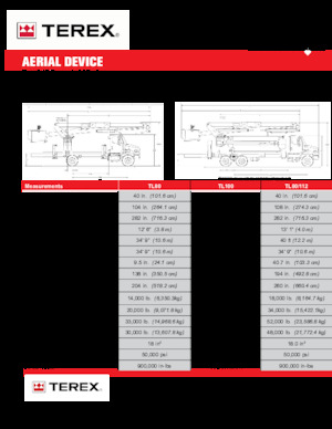 Nacelles télescopiques sur camion Terex TL80