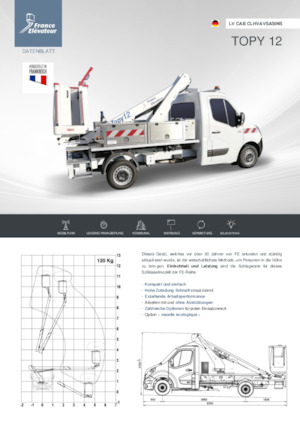 Nacelles télescopiques sur camion France Elévateur TOPY 12/1