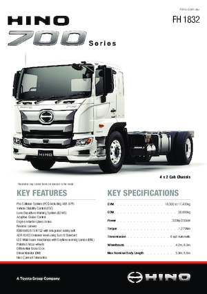 Tracteurs routiers Hino 700 FH 1832 4x2