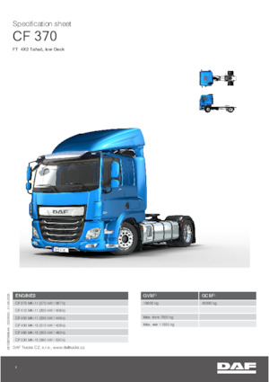 Tracteurs routiers DAF CF 370 FT Low Deck