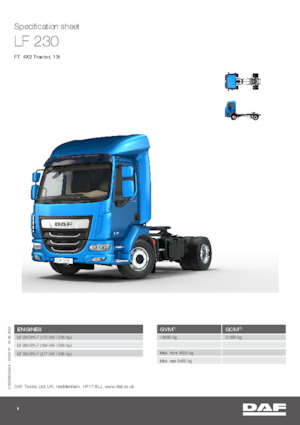Tracteurs routiers DAF LF 260 FT 13t