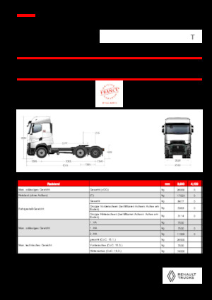 Tracteurs routiers Renault T HIGH T6X2 PUSHER 13L E6